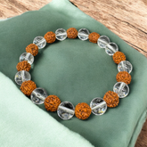 Sphatik + 5 mukhi Rudraksha Bracelet